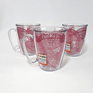 Tervis Tumbler Pink Leafy Design 16oz Mug